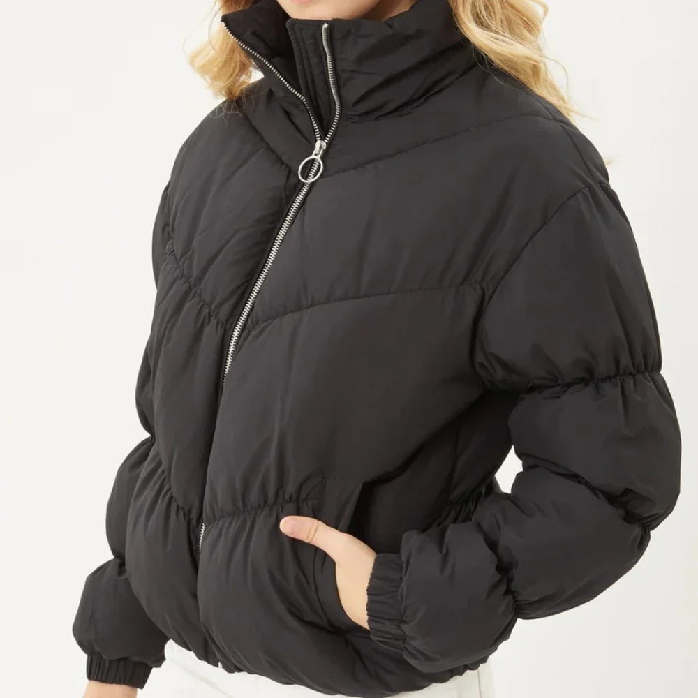 Love Tree Peyton Puffer Jacket - BLACK / Small / NWOT